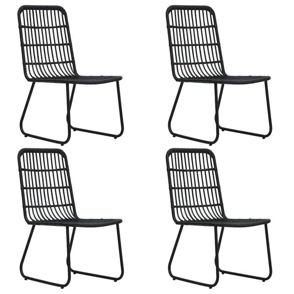 5-tlg. Garten-Essgruppe Poly Rattan und Glas