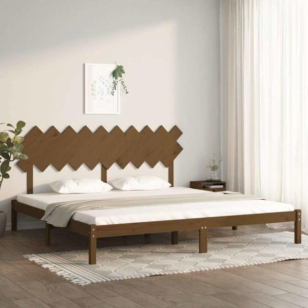 ARDEBO.de - Massivholzbett Honigbraun 200x200 cm