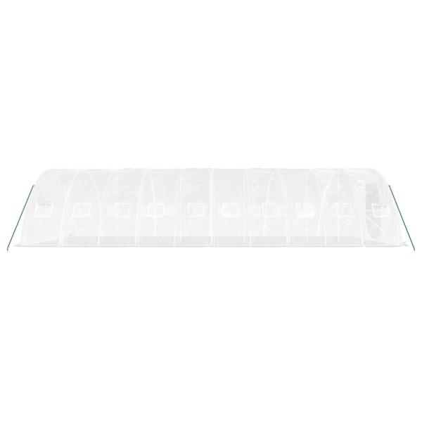 Gewächshaus mit Stahlrahmen Weiß 50 m² 10x5x2,3 m