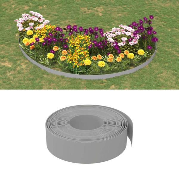 ARDEBO.de - Rasenkanten 5 Stk. Grau 10 m 15 cm Polyethylen