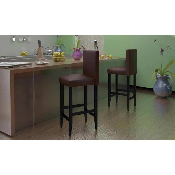ARDEBO.de - Barshocker 6 Stk. Braun Kunstleder