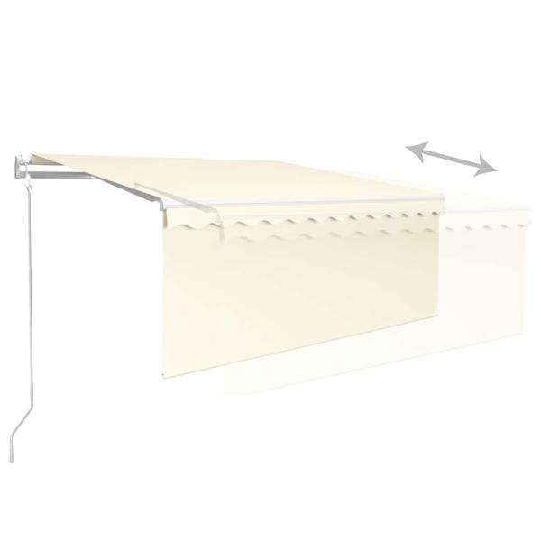 Markise Automatisch mit Rollo LED Windsensor 3,5x2,5m Creme