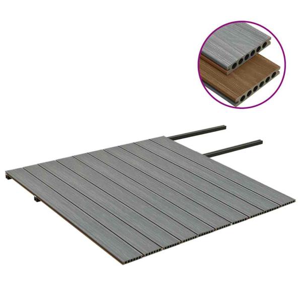 WPC Terrassendielen mit Zubehör Braun und Grau 20 m² 2,2 m