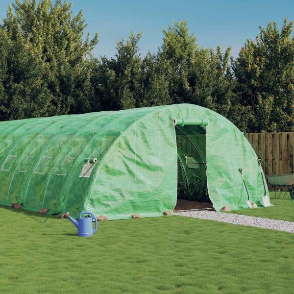 ARDEBO.de - Gewächshaus mit Stahlrahmen Grün 70 m² 14x5x2,3 m