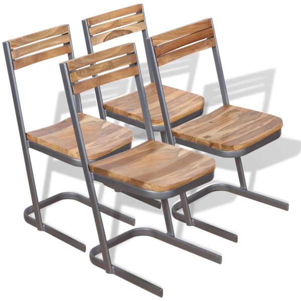 ARDEBO.de - Esszimmerstühle 4 Stk. Massivholz Teak