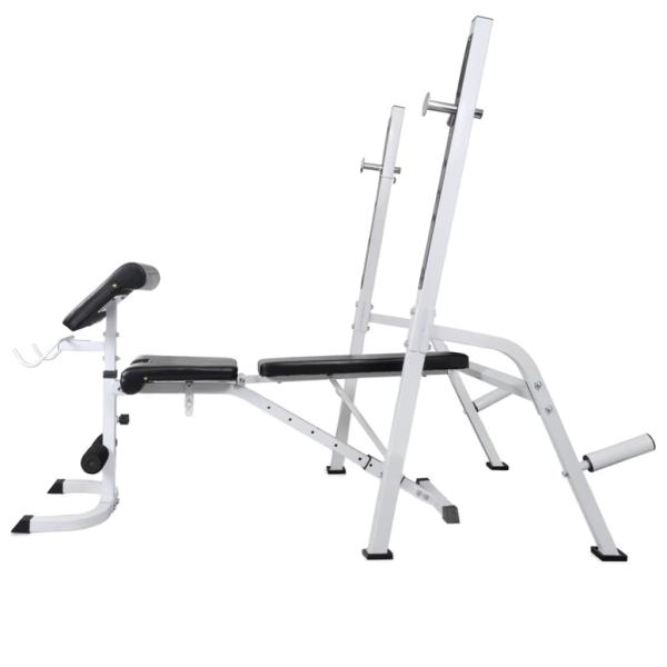 Hantelbank mit Ablage, Langhantel und Kurzhantel-Set 90 kg