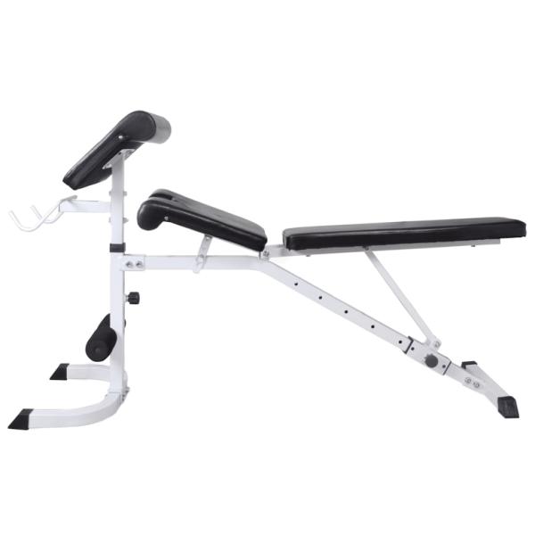 Hantelbank mit Ablage, Langhantel und Kurzhantel-Set 90 kg