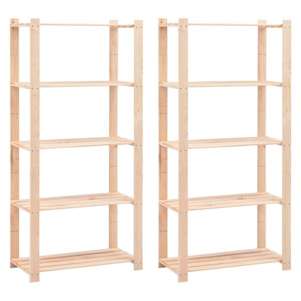 ARDEBO.de - Regale 5 B?den 2 Stk. 80?38?170 cm Kiefer Massivholz 250 kg
