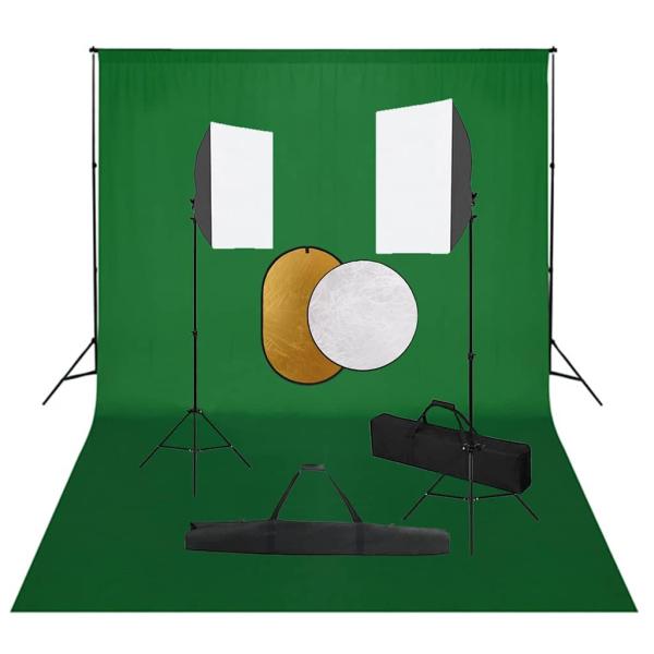 ARDEBO.de - Fotostudio-Set mit Softboxen, Hintergrundsystem und Reflektor