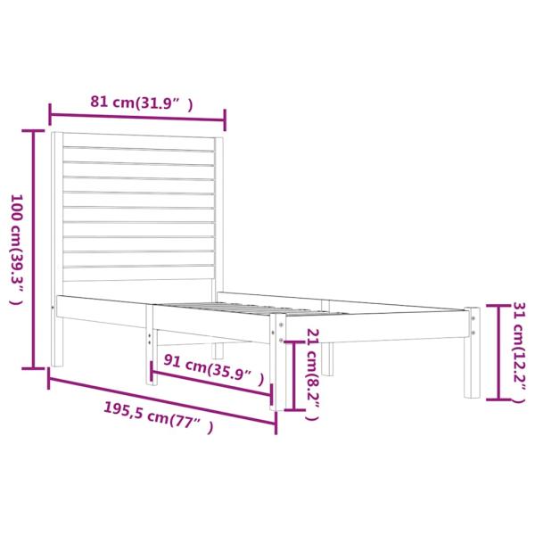 Massivholzbett 75x190 cm