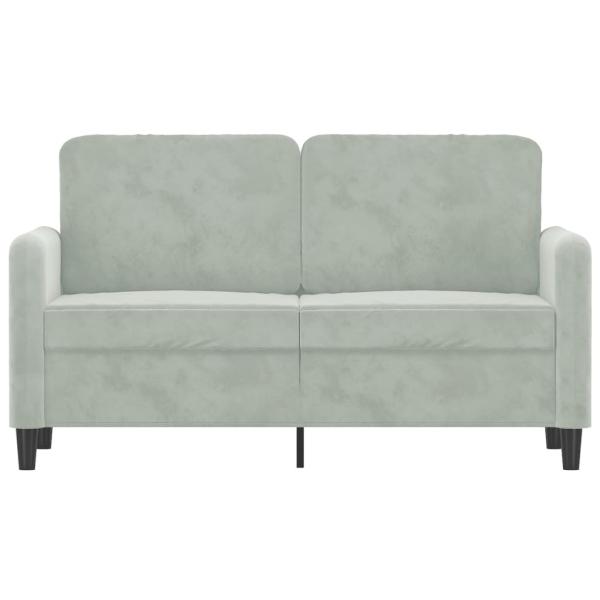 2-Sitzer-Sofa Hellgrau 120 cm Samt