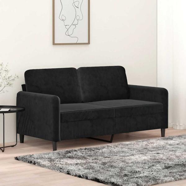 ARDEBO.de - 2-Sitzer-Sofa Schwarz 140 cm Samt