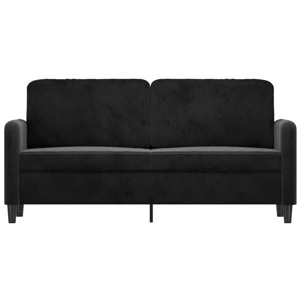 2-Sitzer-Sofa Schwarz 140 cm Samt
