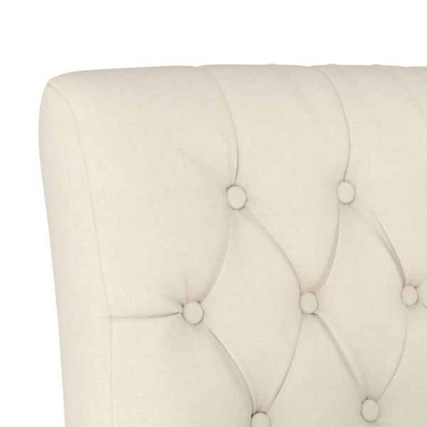 Sessel ohne Armlehne Leinen mit Knopfheftung