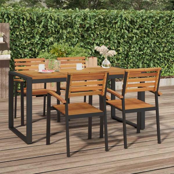 ARDEBO.de - Gartentisch mit Beinen in U-Form 160x80x75 cm Massivholz Akazie