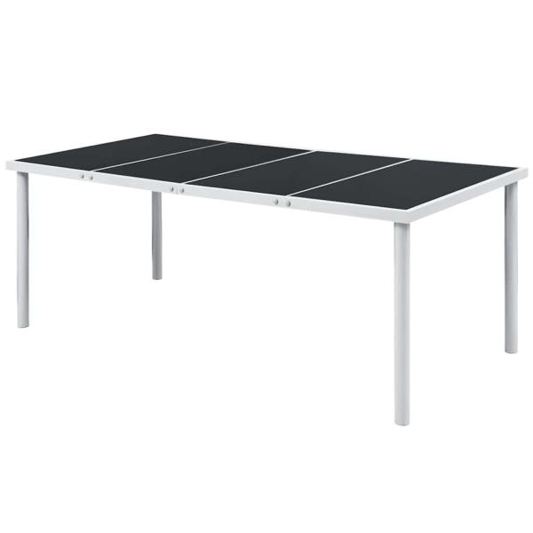 ARDEBO.de - Gartentisch 190x90x74 cm Schwarz Stahl