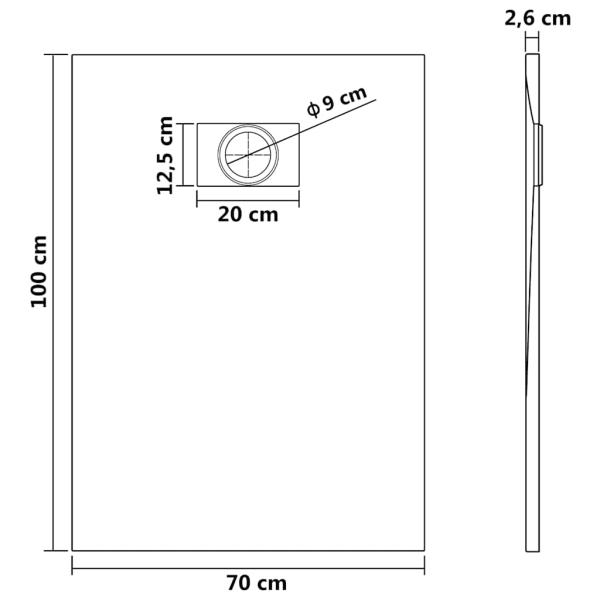Duschwanne SMC Schwarz 100×70 cm