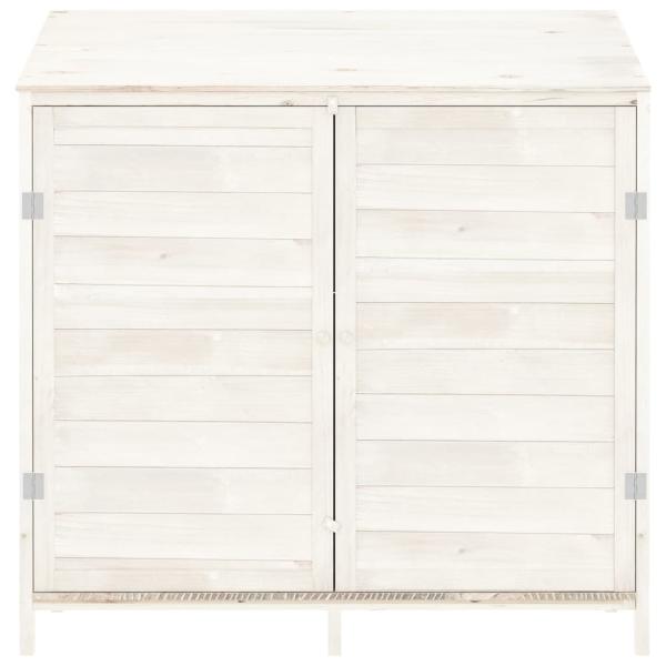 Geräteschuppen Weiß 102x52x112 cm Massivholz Tanne