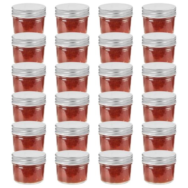 ARDEBO.de - Marmeladengläser mit Silbernen Deckeln 24 Stk. 110 ml