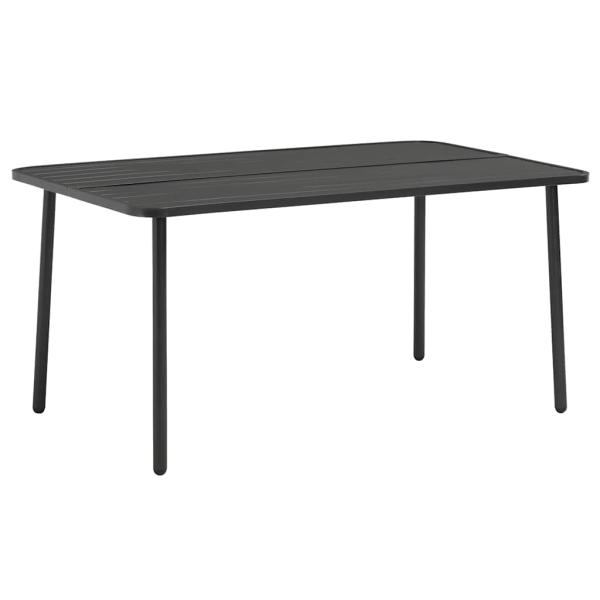ARDEBO.de - Gartentisch Dunkelgrau 150x90x72 cm Stahl