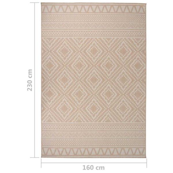 Outdoor-Teppich Flachgewebe 160x230 cm Braun Gestreift