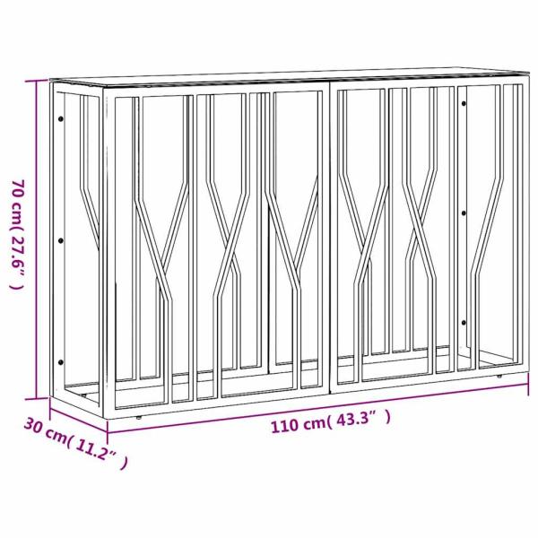 Konsolentisch 110x30x70 cm Edelstahl und Glas