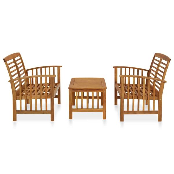3-tlg. Garten-Lounge-Set Massivholz Akazie