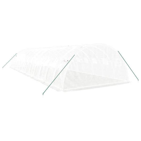 Gewächshaus mit Stahlrahmen Weiß 48 m² 12x4x2 m