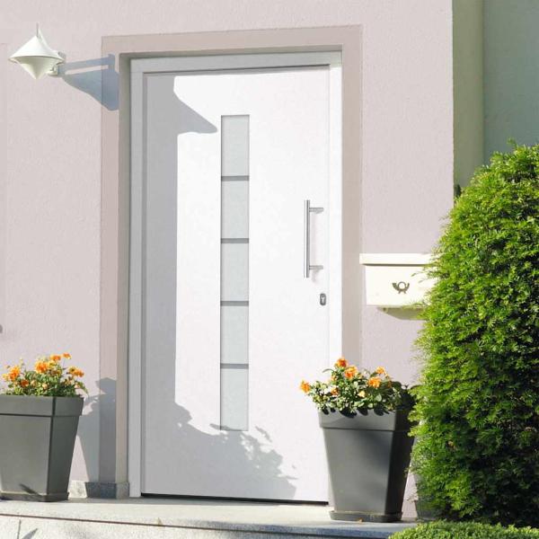 ARDEBO.de - Haustür Aluminium und PVC Weiß 100x200 cm