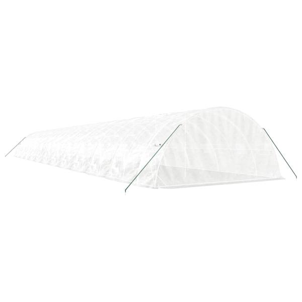 Gewächshaus mit Stahlrahmen Weiß 120 m² 24x5x2,3 m