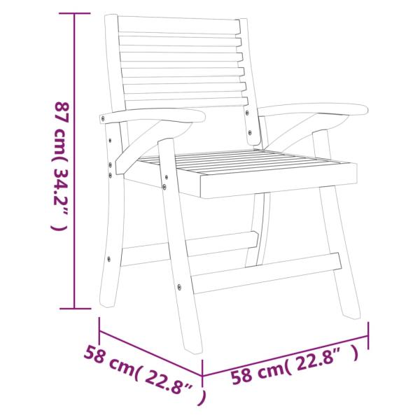 Gartenstühle 4 Stk. 58x58x87 cm Massivholz Akazie