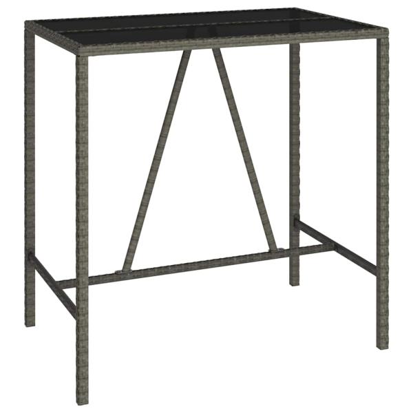 5-tlg. Gartenbar-Set Grau Poly Rattan