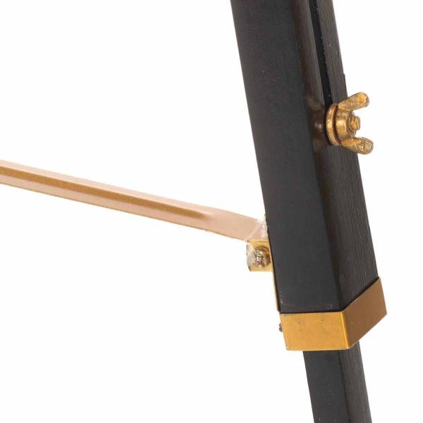 Stativlampe Schwarz und Golden Teak Massivholz 141 cm