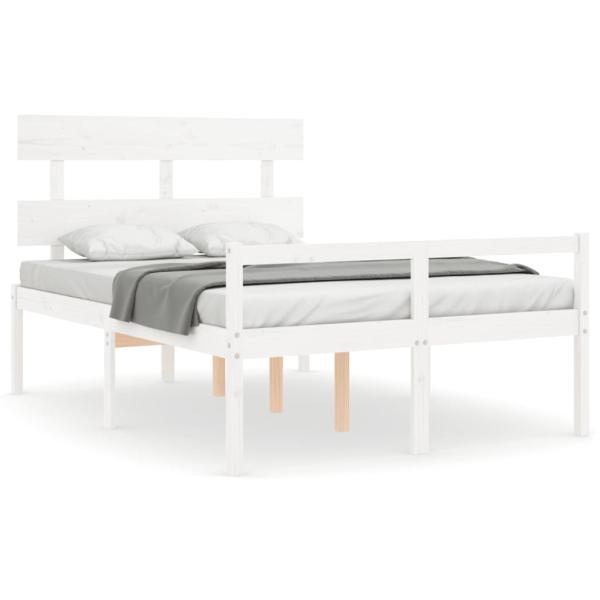 Seniorenbett ohne Matratze Weiß Klein Doppelbett Massivholz