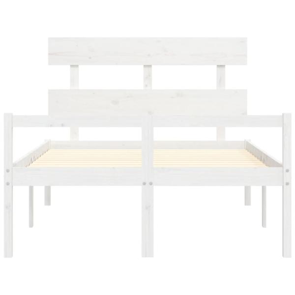 Seniorenbett ohne Matratze Weiß Klein Doppelbett Massivholz