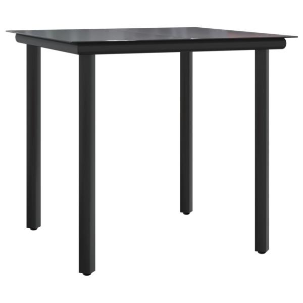 5-tlg. Garten-Essgruppe mit Kissen Schwarz und Grau Poly Rattan