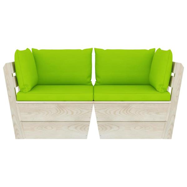 Garten-Palettensofa 2-Sitzer mit Kissen Fichtenholz