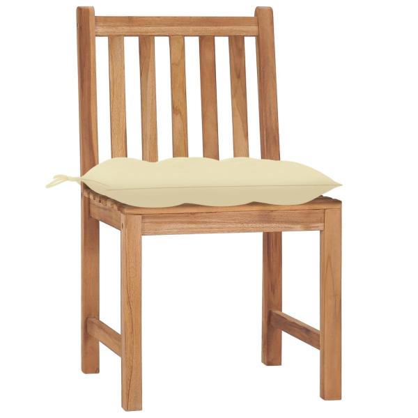 Gartenst?hle 2 Stk. mit Kissen Massivholz Teak
