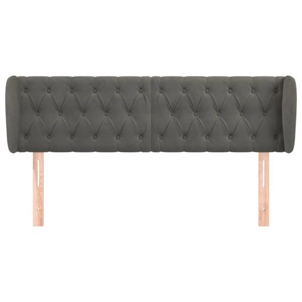 Kopfteil mit Ohren Dunkelgrau 147x23x78/88 cm Samt