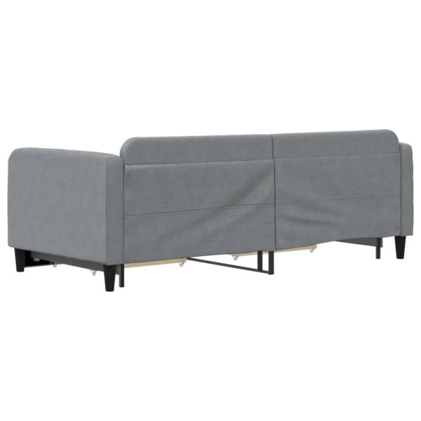 Tagesbett Ausziehbar mit Schubladen Hellgrau 90x200 cm Stoff