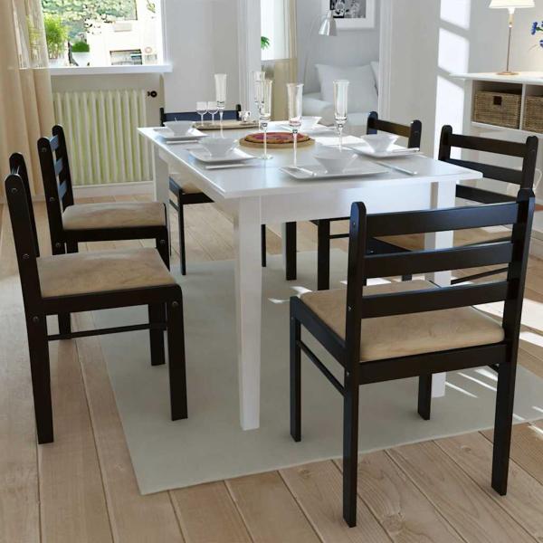 ARDEBO.de - Esszimmerst?hle 6 Stk. Braun Massivholz und Samt