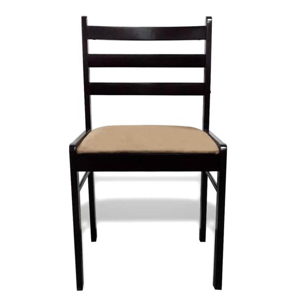 Esszimmerst?hle 6 Stk. Braun Massivholz und Samt