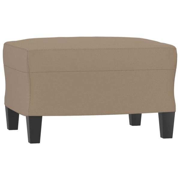3-Sitzer-Sofa mit Hocker Cappuccino-Braun 180 cm Kunstleder