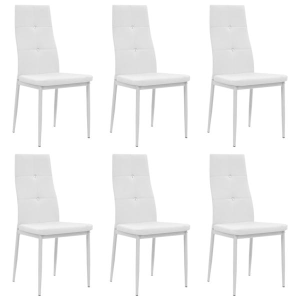 ARDEBO.de - Esszimmerstühle 6 Stk. Kunstleder Weiß