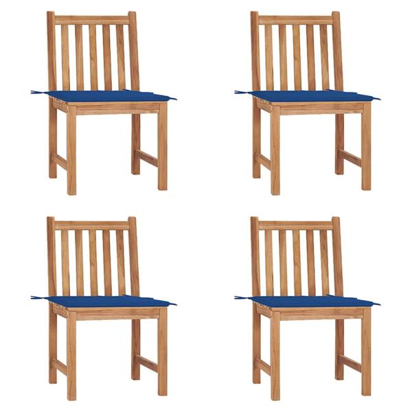 ARDEBO.de - Gartenstühle 4 Stk. mit Kissen Massivholz Teak