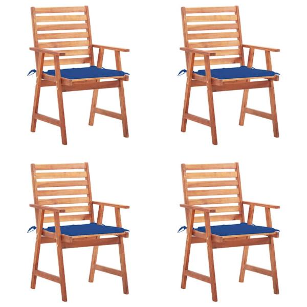 ARDEBO.de - Garten-Essstühle 4 Stk. mit Kissen Massivholz Akazie