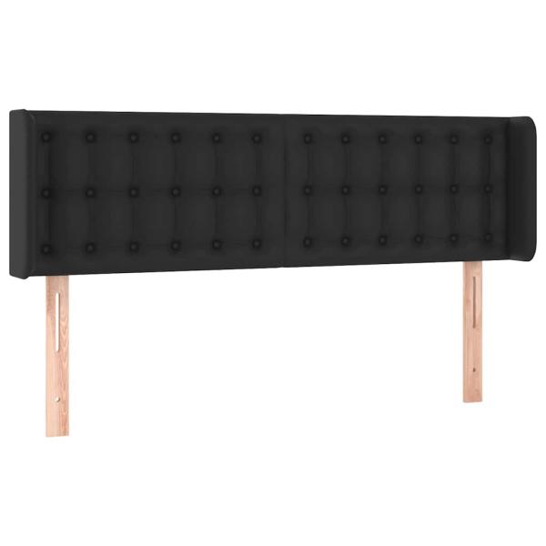 Kopfteil mit Ohren Schwarz 147x16x78/88 cm Kunstleder