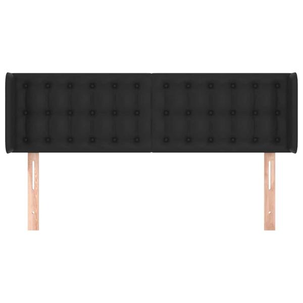Kopfteil mit Ohren Schwarz 147x16x78/88 cm Kunstleder