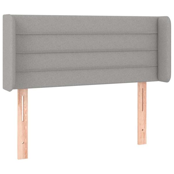 Kopfteil mit Ohren Hellgrau 103x16x78/88 cm Stoff