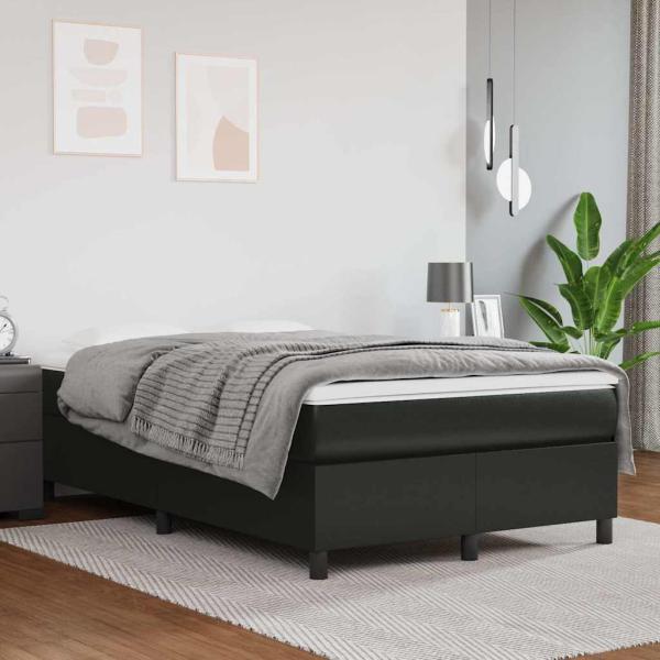 ARDEBO.de - Boxspringbett mit Matratze Schwarz 120x200 cm Kunstleder